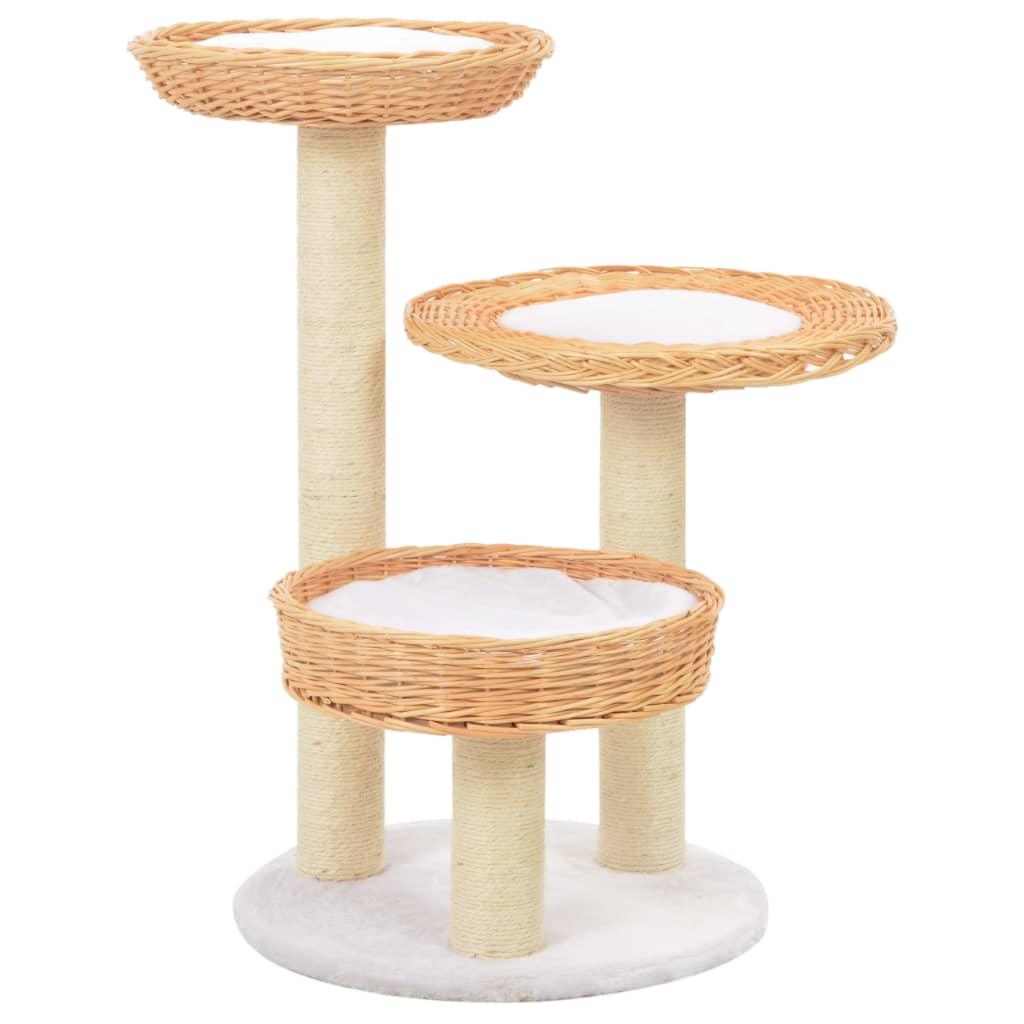 Trendyproduct.co.uk Cat Tree With Sisal Scratching Post Natural Willow Wood vidaXL Animals & Pet Supplies Animals & Pet Supplies > Pet Supplies > Cat Supplies > Cat Furniture Brown Cat Furniture Cat Supplies parcel Pet Supplies vidaXL