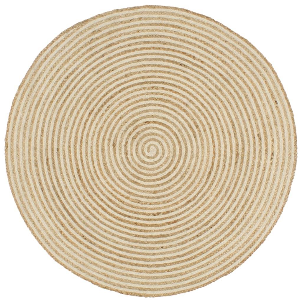 Handmade Rug Jute With Spiral Design