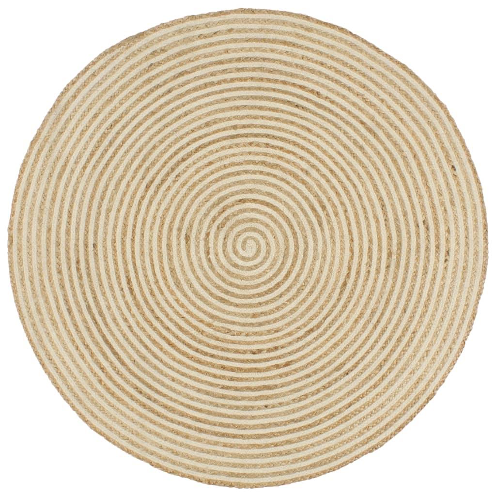 Handmade Rug Jute With Spiral Design