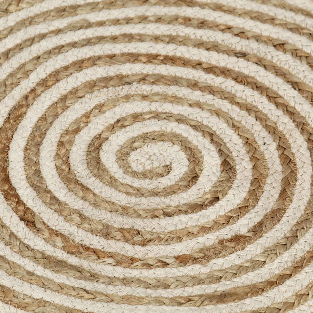 Handmade Rug Jute With Spiral Design