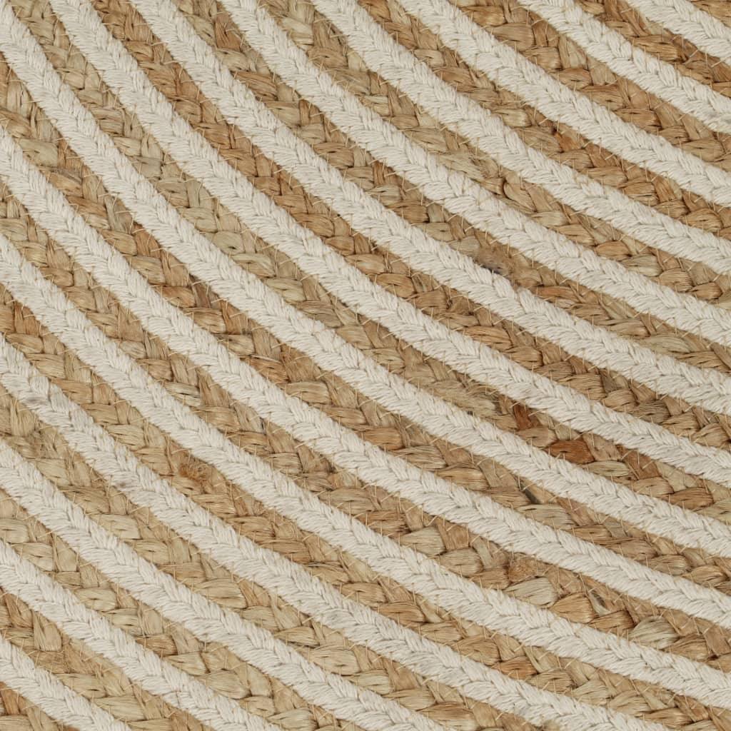 Handmade Rug Jute With Spiral Design