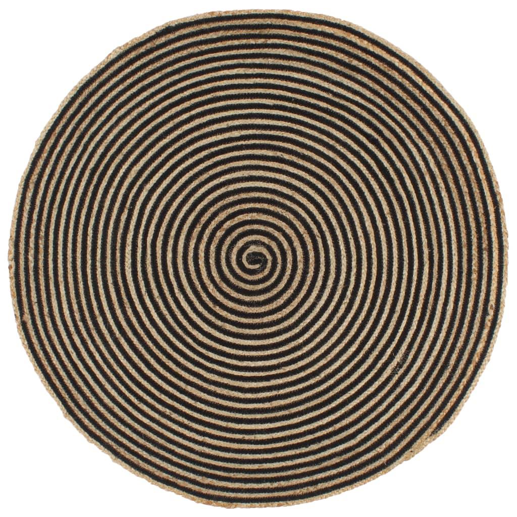 Handmade Rug Jute With Spiral Design