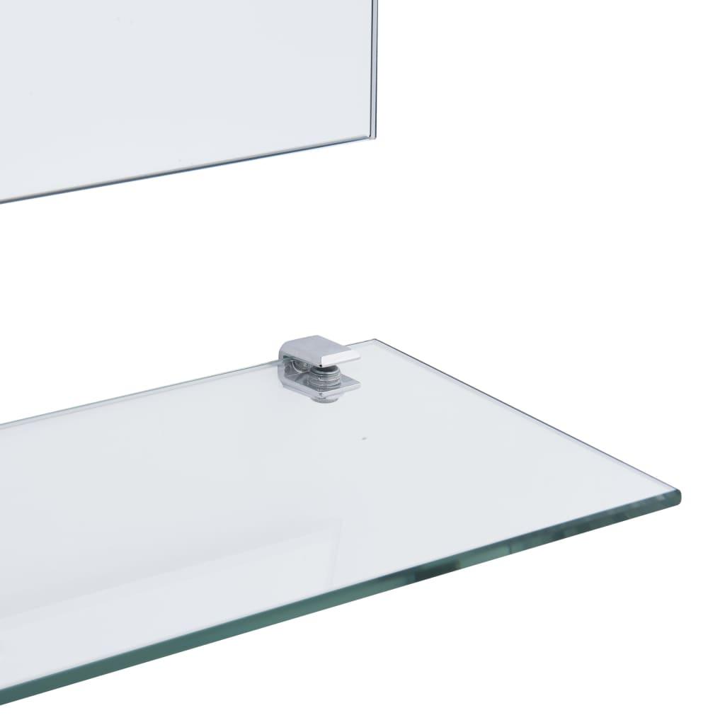 Wall Mirror With Shelf 50X60 Cm Tempered Glass