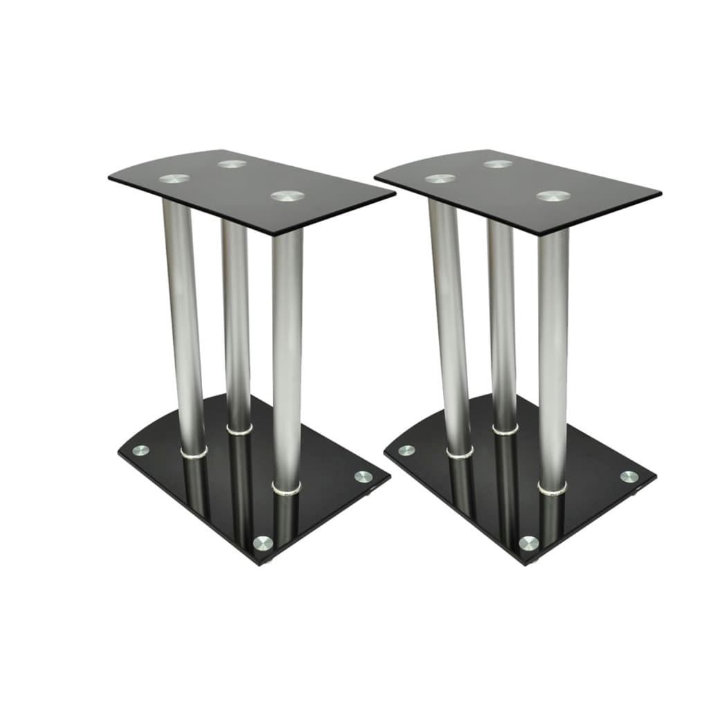 Aluminum Speaker Stands Glass 2Pcs