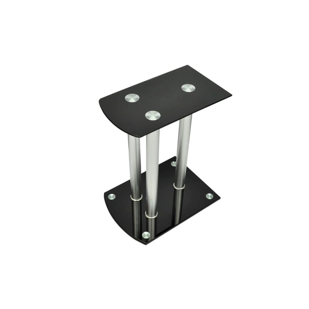 Aluminum Speaker Stands Glass 2Pcs