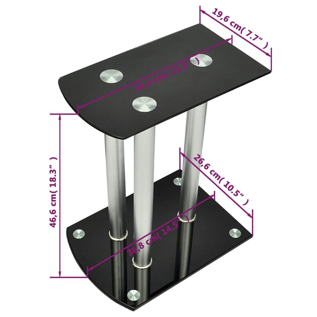 Aluminum Speaker Stands Glass 2Pcs