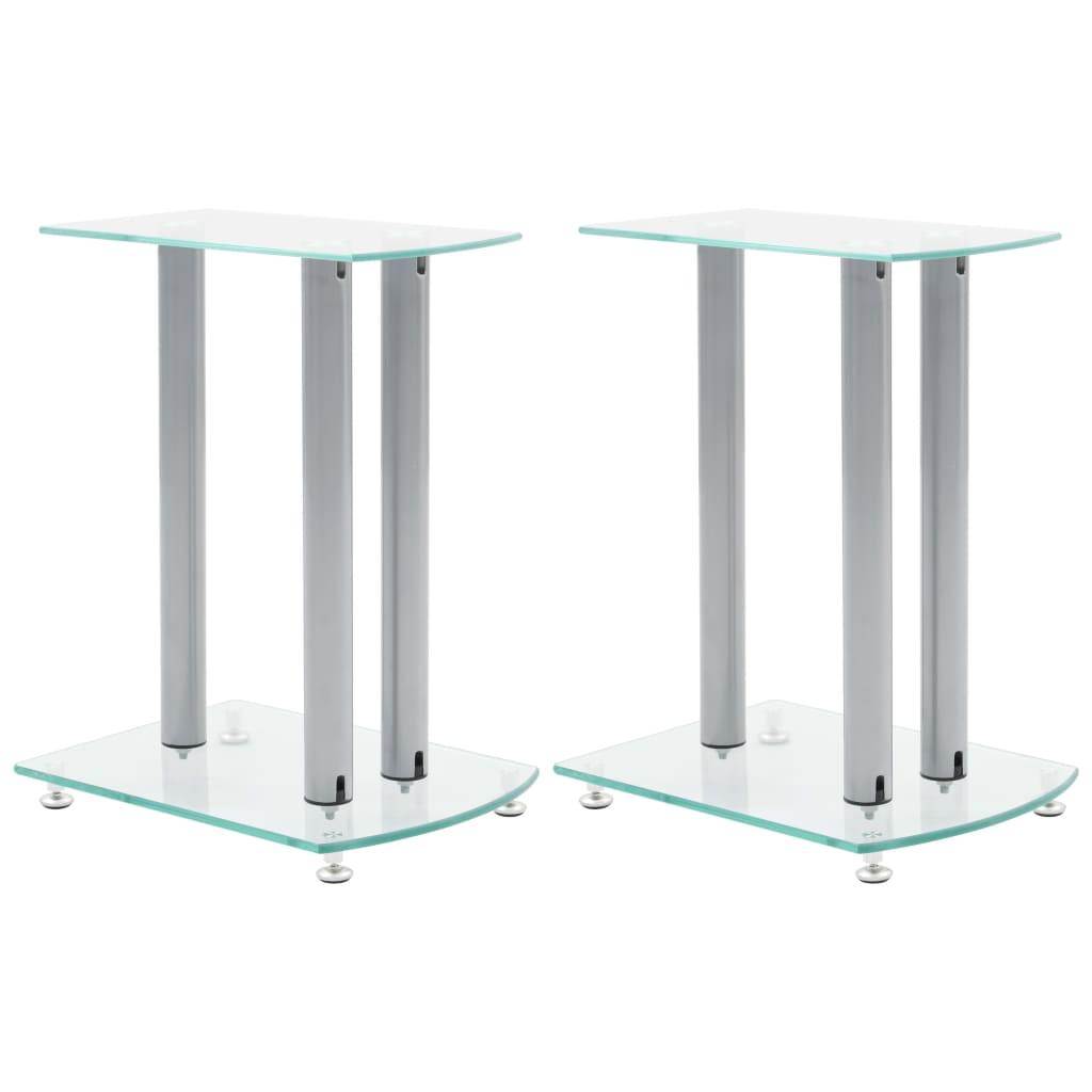 Aluminum Speaker Stands Glass 2Pcs