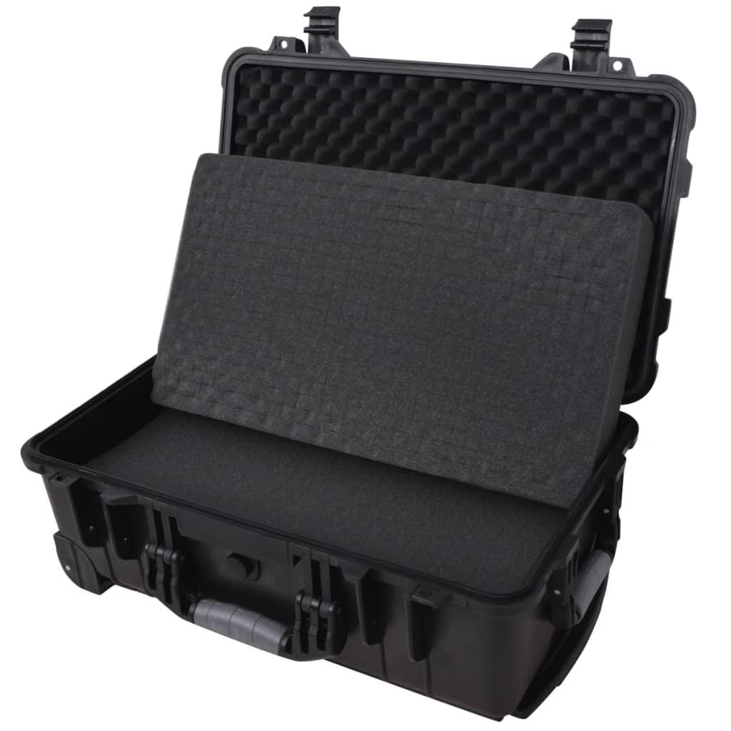 Wheel-Equipped Tool/Equipment Case With Pick & Pluck Foam Inside