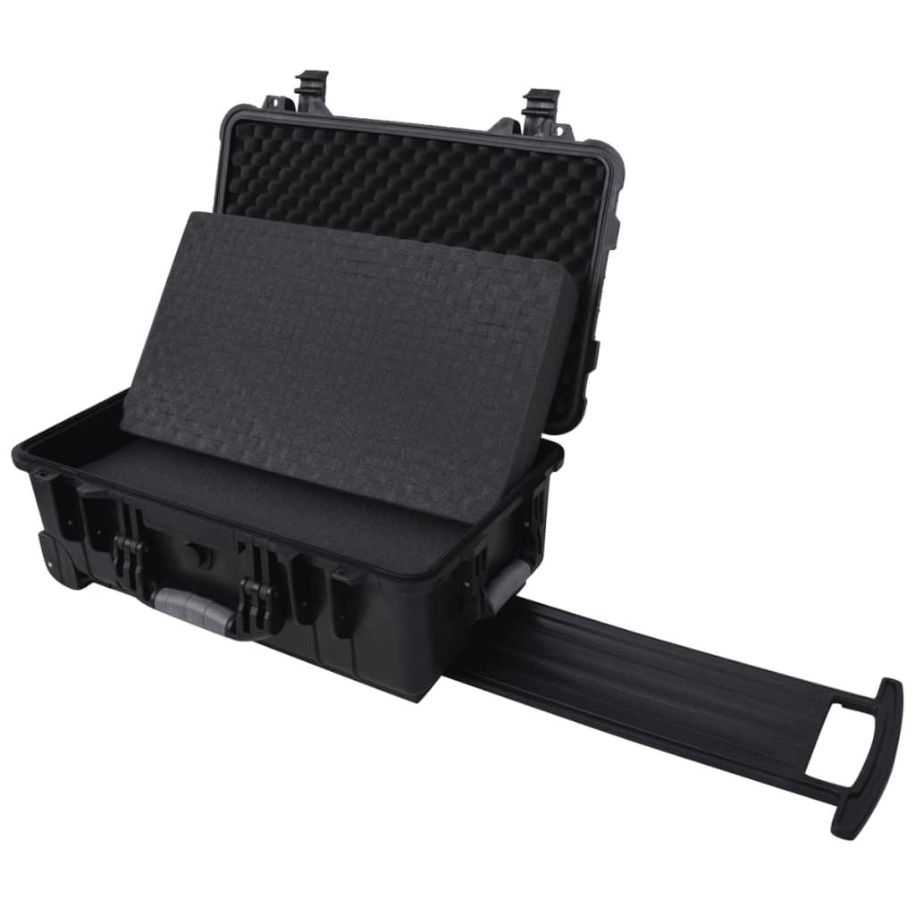 Wheel-Equipped Tool/Equipment Case With Pick & Pluck Foam Inside