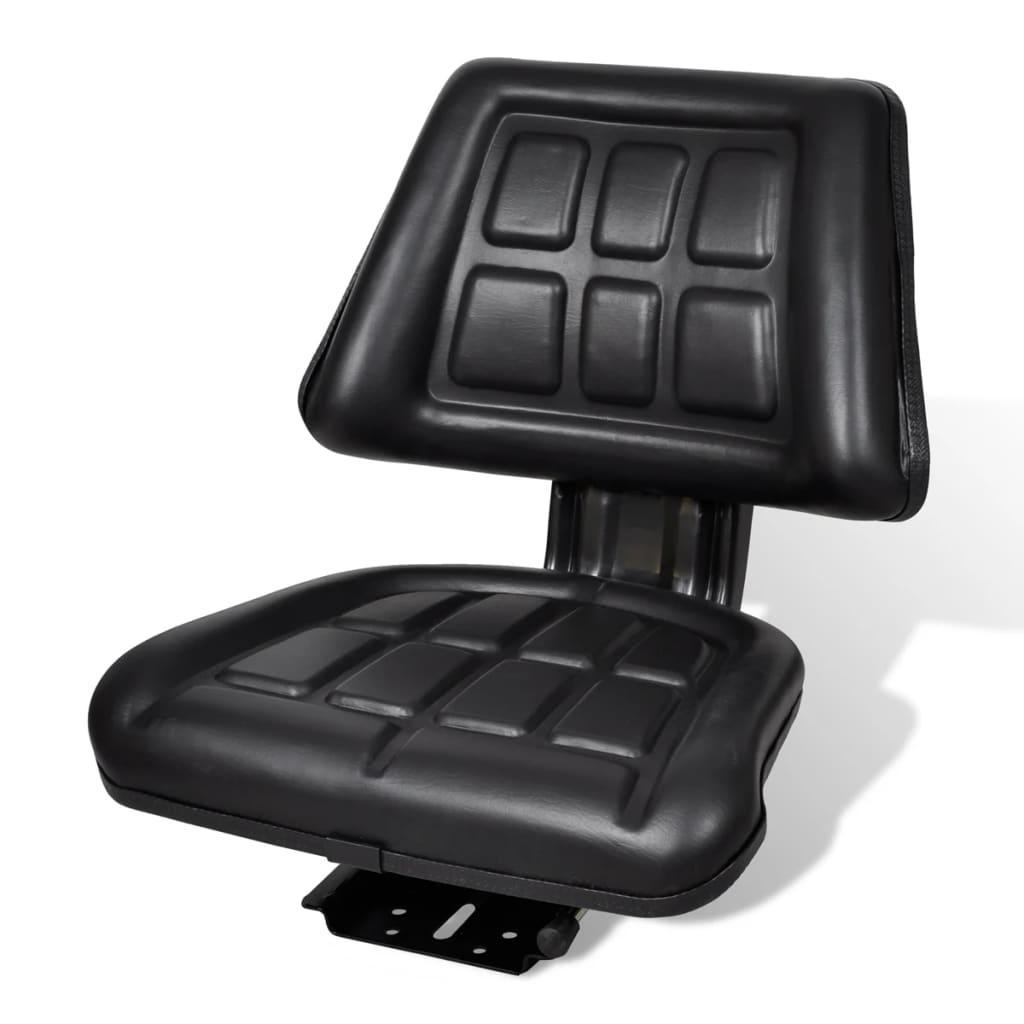 Tractor Seat With Backrest Black