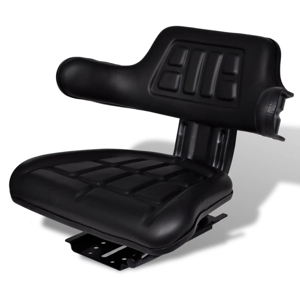 Tractor Seat With Backrest Black