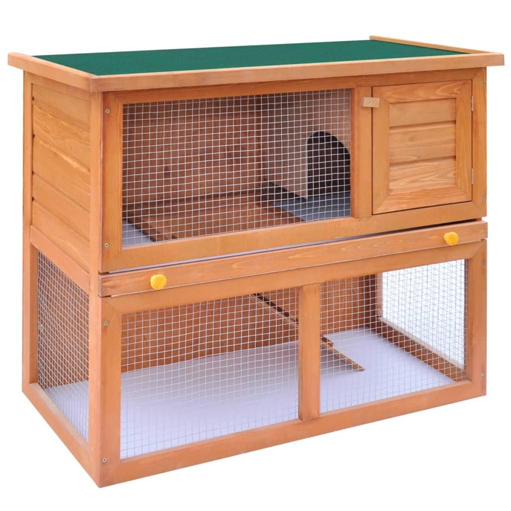 Outdoor Rabbit Hutch Small Animal House Pet Cage 1 Door Wood