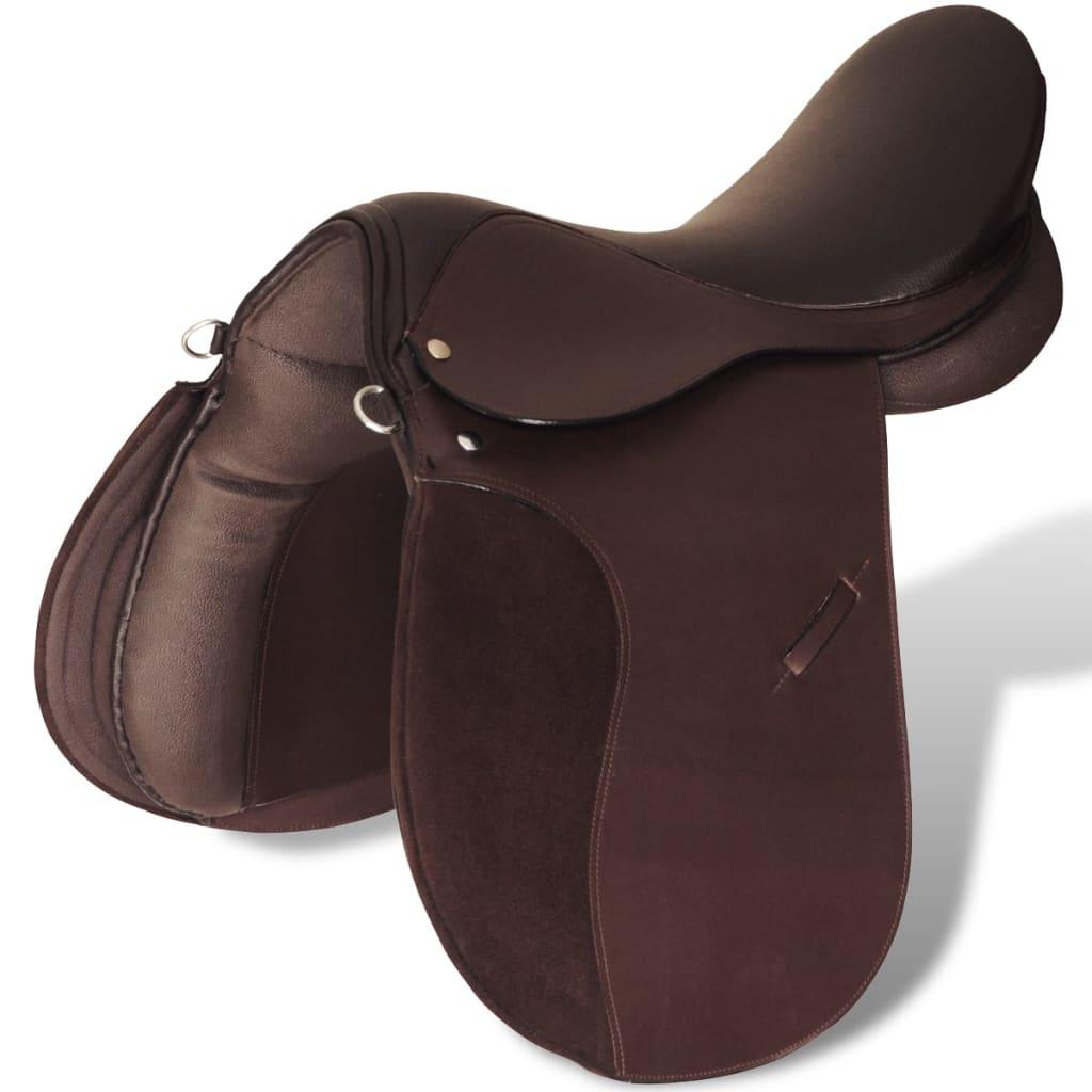 Horse Riding Saddle Set 17.5&quot; Real Leather