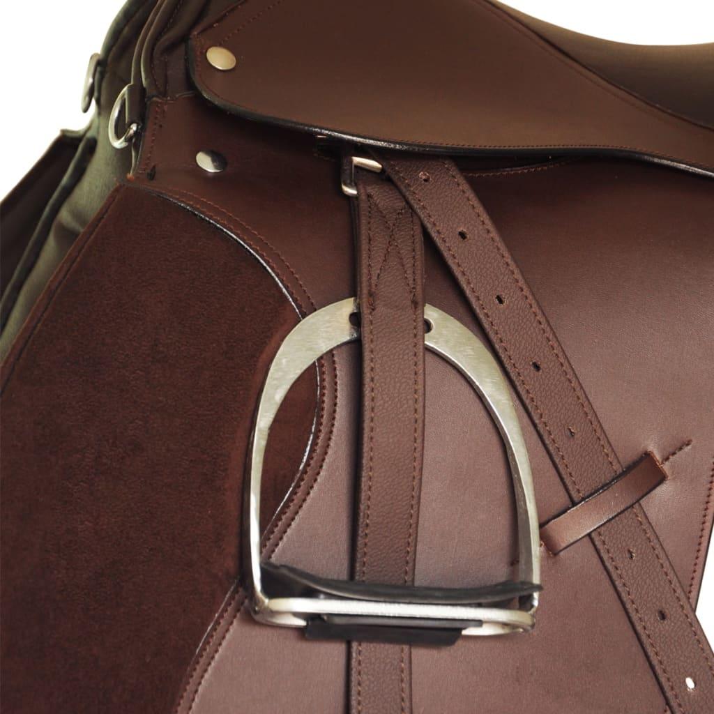 Horse Riding Saddle Set 17.5&quot; Real Leather