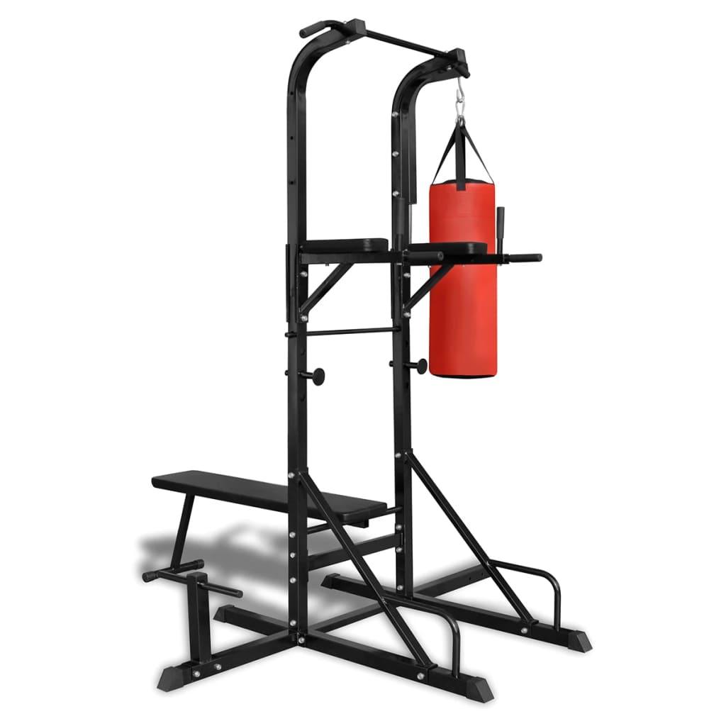 Power Tower With Sit-Up Bench And Boxing Bag