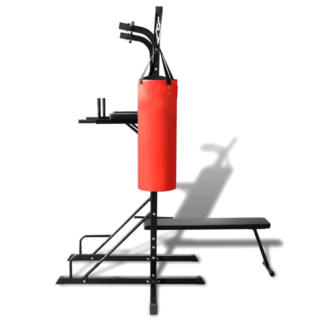 Power Tower With Sit-Up Bench And Boxing Bag