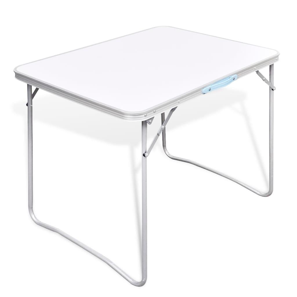 Foldable Camping Table With Metal Frame 80 X 60 Cm