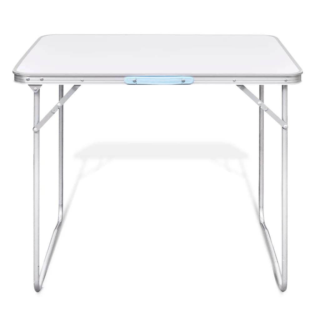 Foldable Camping Table With Metal Frame 80 X 60 Cm