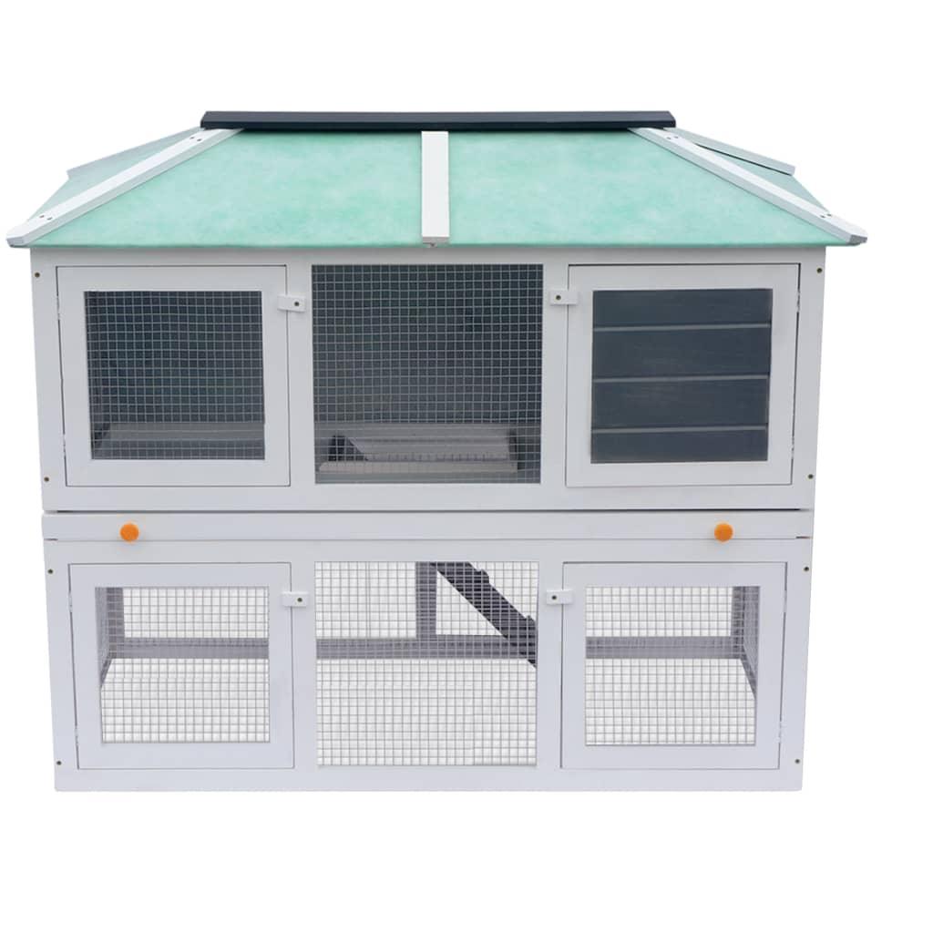 Animal Rabbit Cage Double Floor Wood