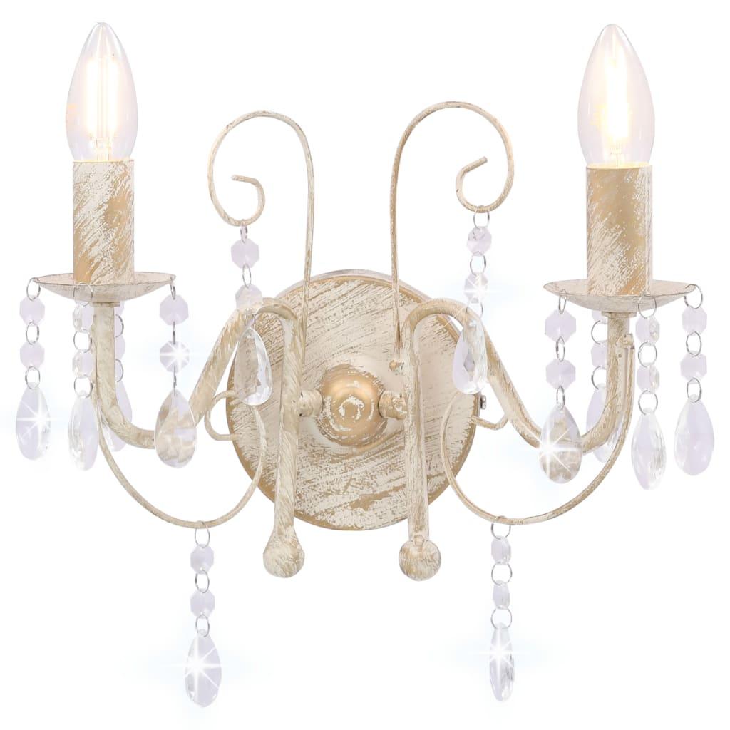 Wall Lamp With Beads Antique 2 X E14 Bulbs