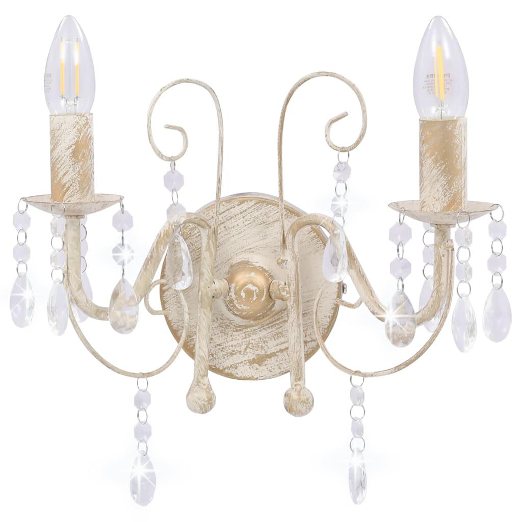 Wall Lamp With Beads Antique 2 X E14 Bulbs