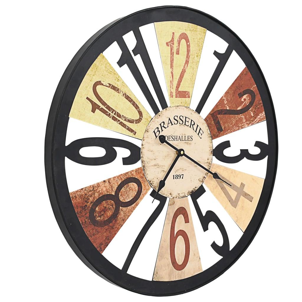 Wall Clock Metal 60 Cm Multicolour