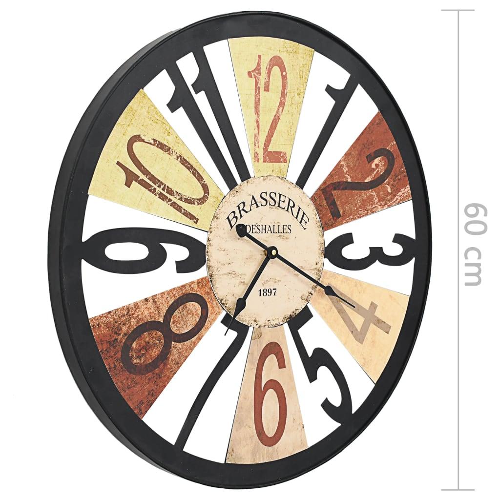 Wall Clock Metal 60 Cm Multicolour