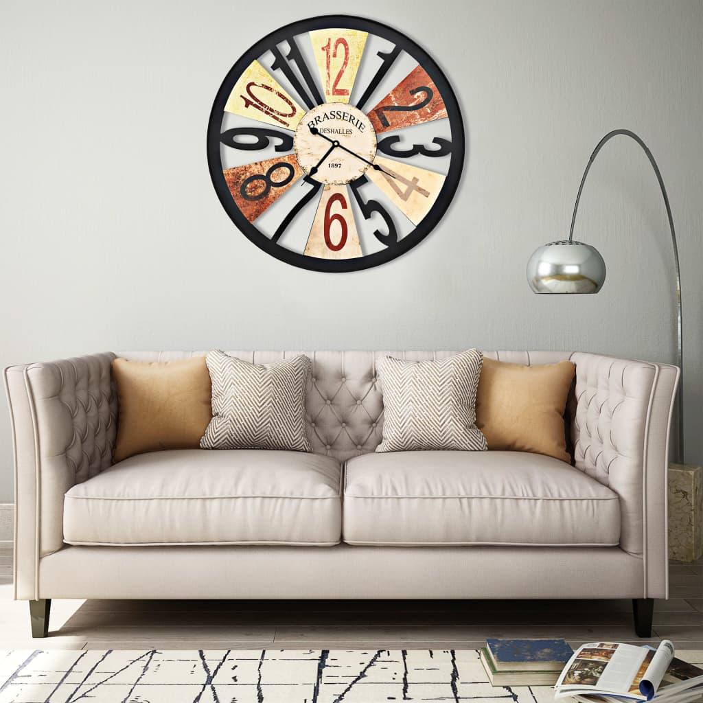 Wall Clock Metal 60 Cm Multicolour