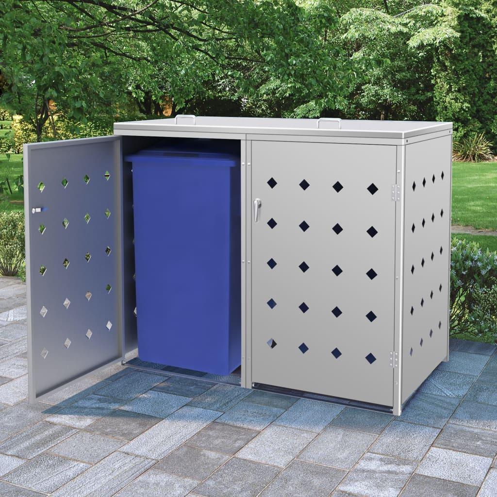 Triple Wheelie Bin Shed 240 L Stainless Steel