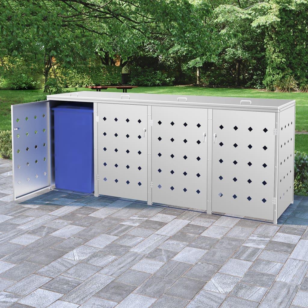 Triple Wheelie Bin Shed 240 L Stainless Steel