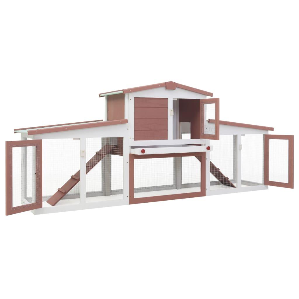 Outdoor Large Rabbit Hutch 204X45X85 Cm Wood