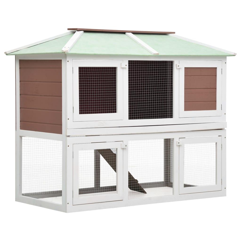 Animal Rabbit Cage Double Floor Wood