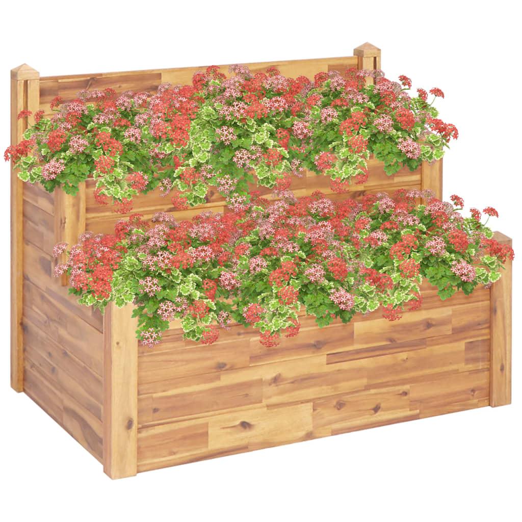 2-Tier Garden Planter Solid Acacia Wood