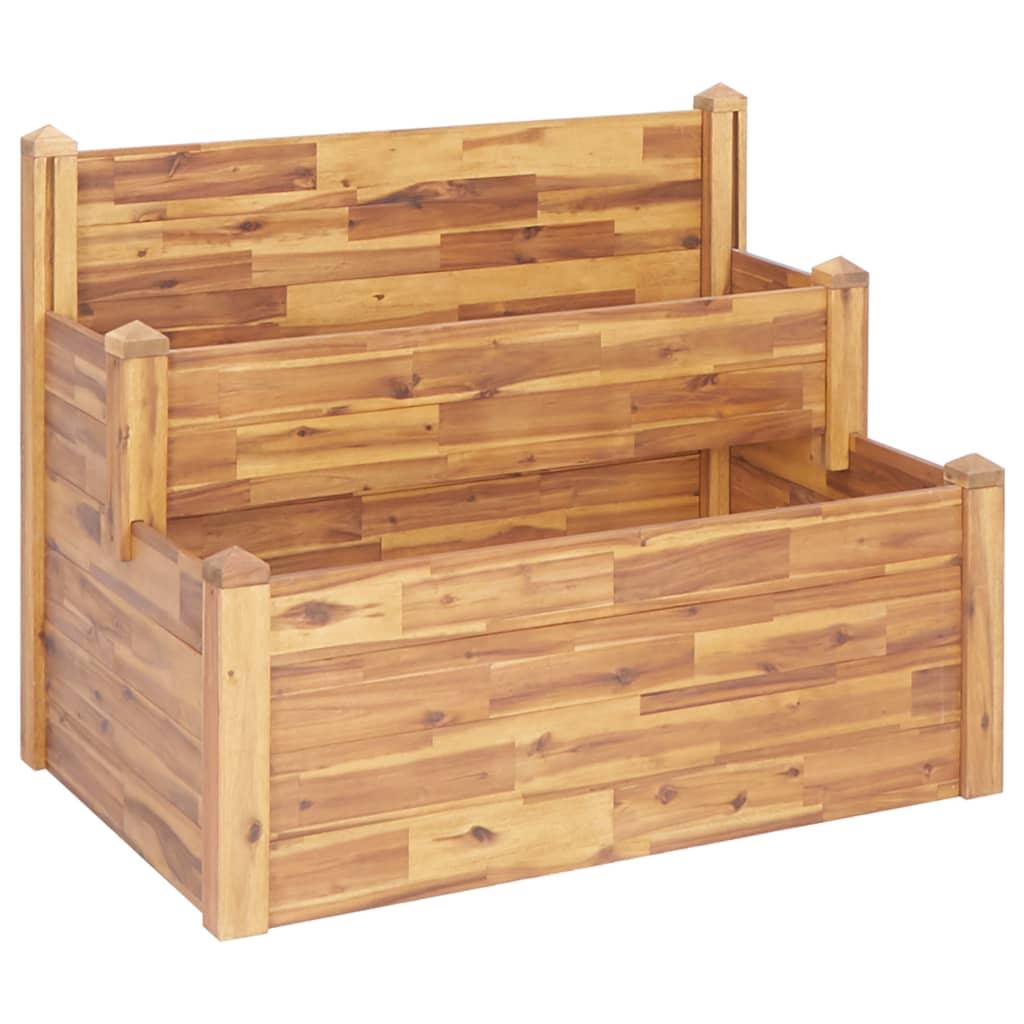 2-Tier Garden Planter Solid Acacia Wood