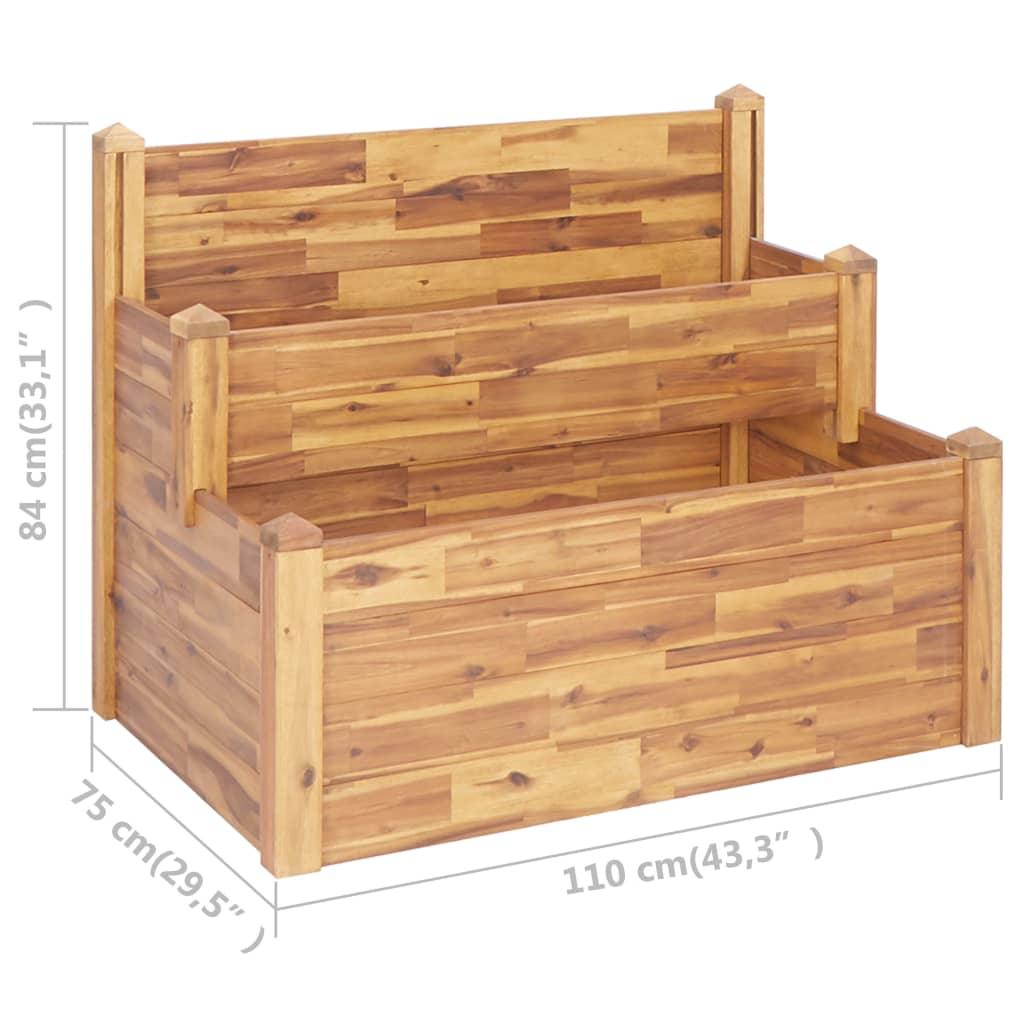 2-Tier Garden Planter Solid Acacia Wood