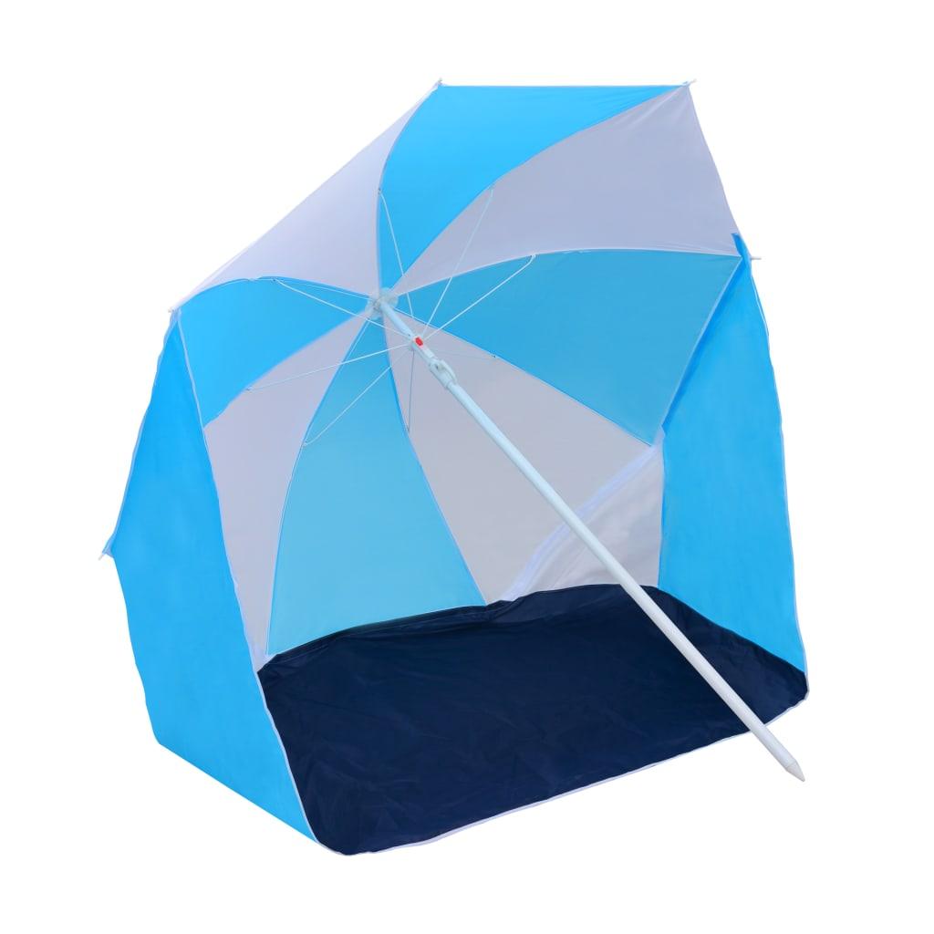 Beach Umbrella Shelter Blue And White 180 Cm Fabric