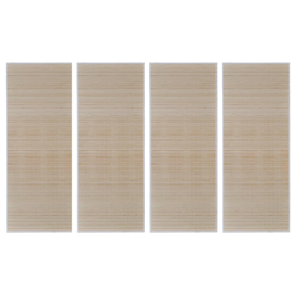 Rectangular Natural Bamboo Rugs 4 Pcs 120X180 Cm