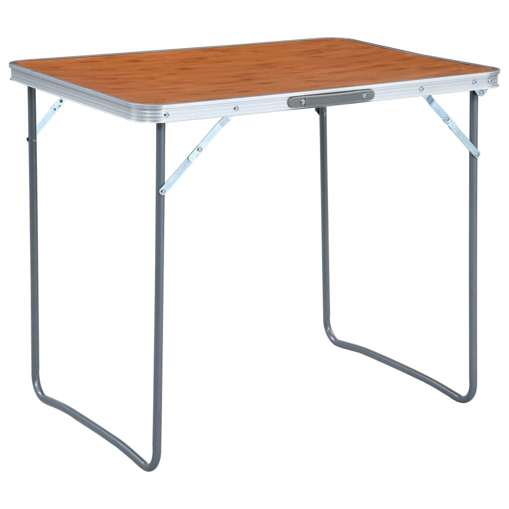 Foldable Camping Table With Metal Frame 80X60 Cm