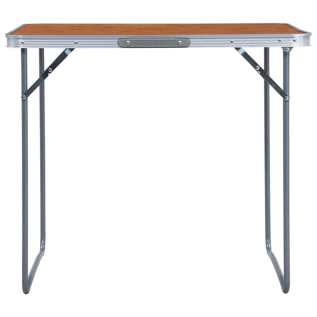 Foldable Camping Table With Metal Frame 80X60 Cm