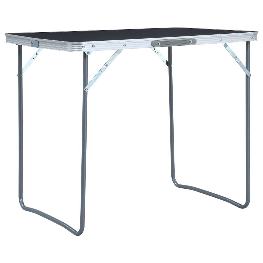 Foldable Camping Table With Metal Frame 80X60 Cm