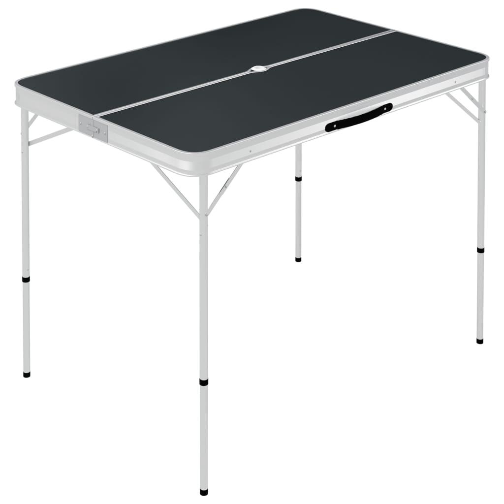 Folding Camping Table With 2 Benches Aluminium