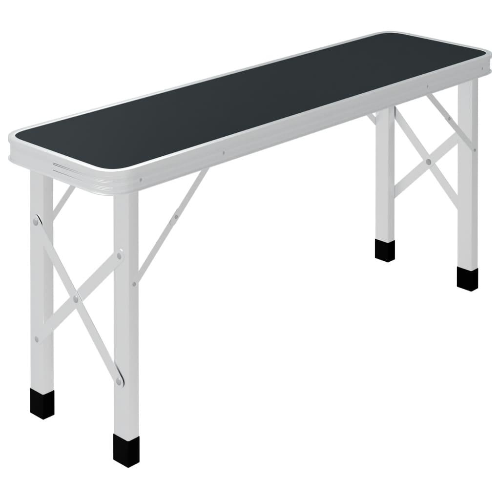 Folding Camping Table With 2 Benches Aluminium