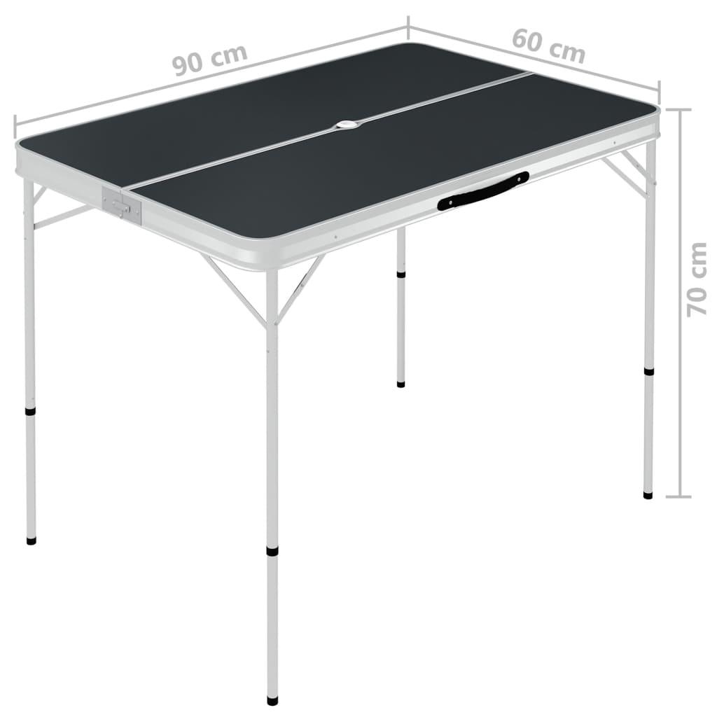 Folding Camping Table With 2 Benches Aluminium