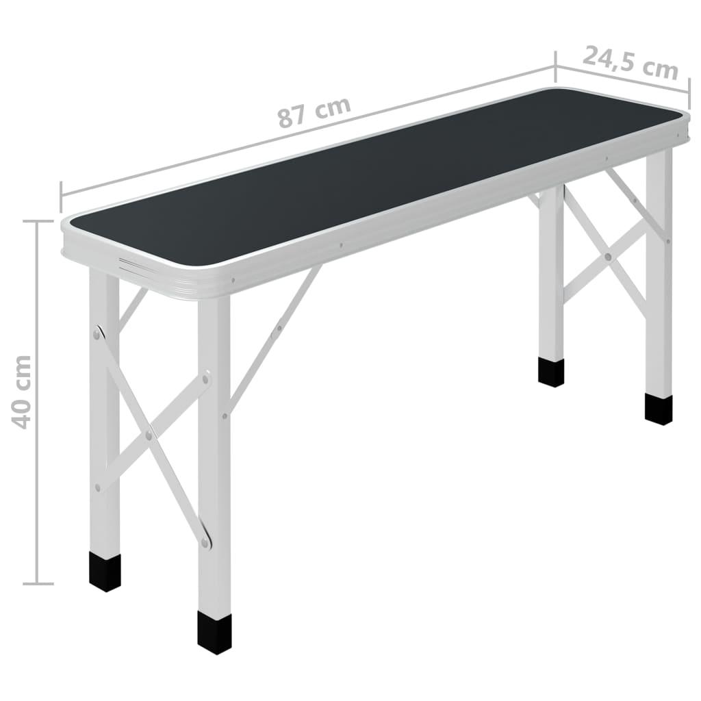 Folding Camping Table With 2 Benches Aluminium