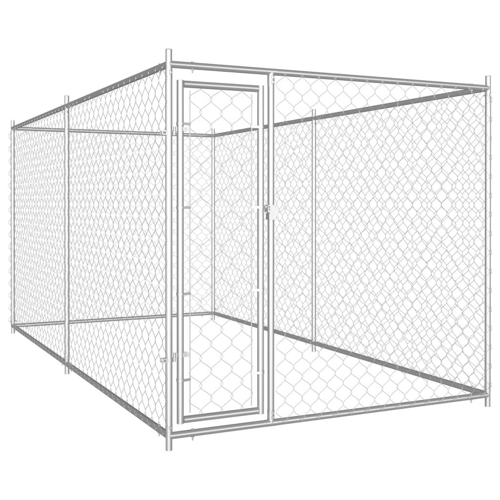 Trendyproduct.co.uk Outdoor Dog Kennel With Roof vidaXL Animals & Pet Supplies Animals & Pet Supplies > Pet Supplies > Dog Supplies > Dog Kennels & Runs Dog Kennels & Runs Dog Supplies parcel Pet Supplies Silver vidaXL