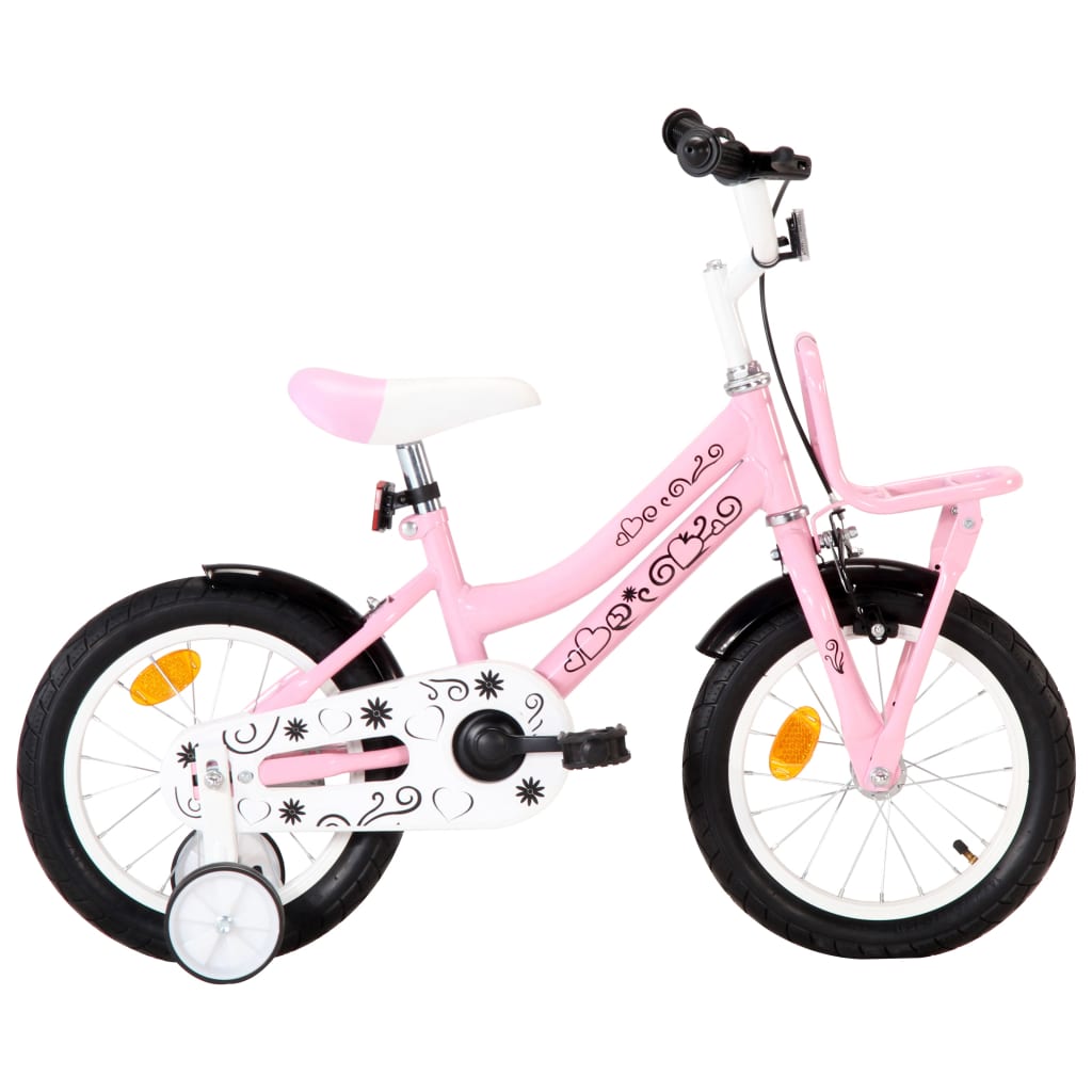 Kids Bike With Front Carrier 14 Inch White And