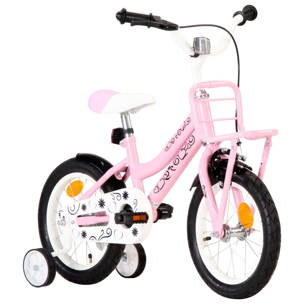 Kids Bike With Front Carrier 14 Inch White And