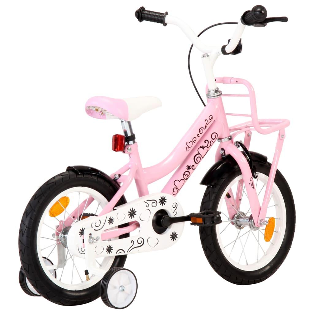 Kids Bike With Front Carrier 14 Inch White And