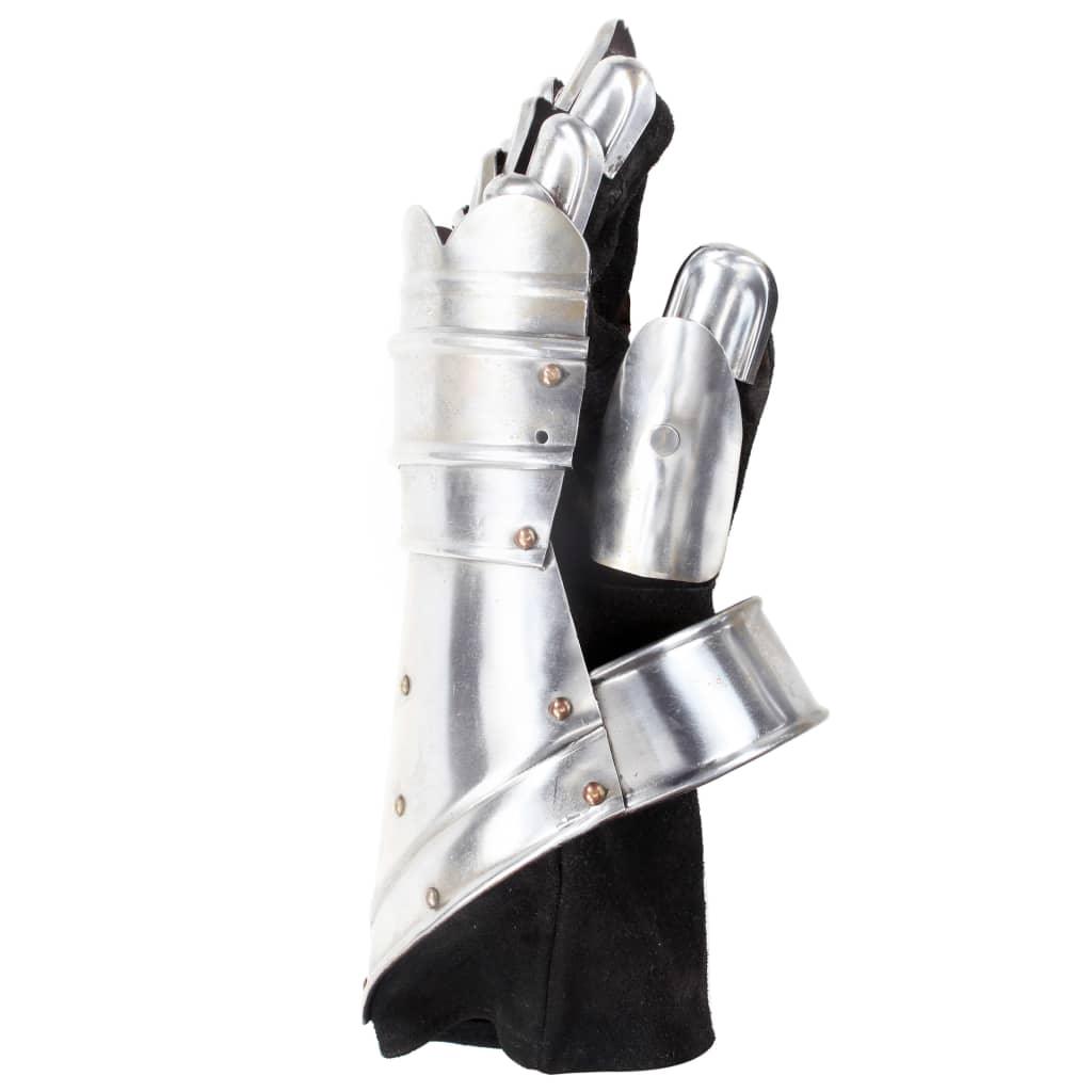 Medieval Knight Gauntlets Replica Larp Silver Steel