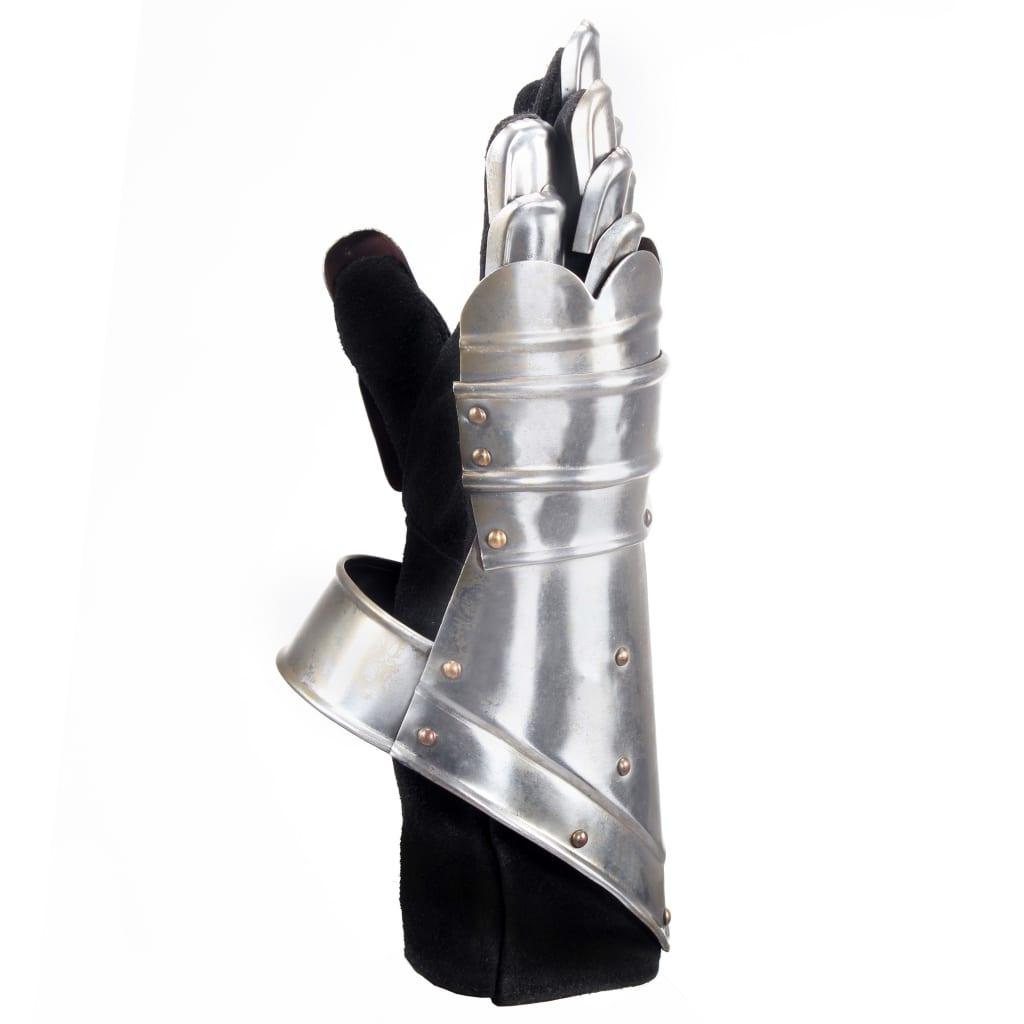 Medieval Knight Gauntlets Replica Larp Silver Steel